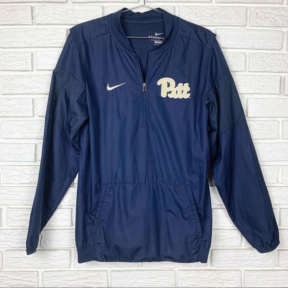 Nike Pitt Panthers NCAA Half Zip Up Wind Breaker Jacket Blue & Gold Size Small